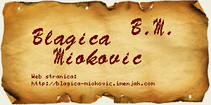 Blagica Mioković vizit kartica